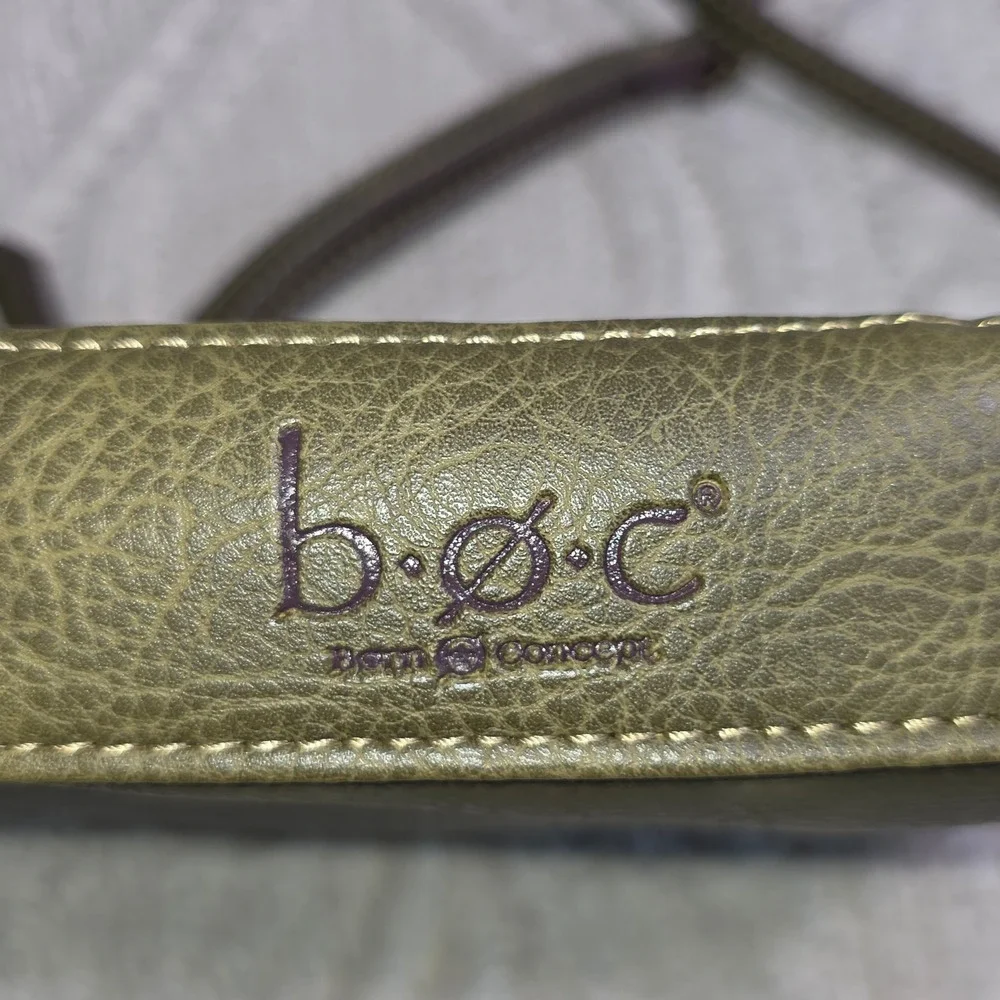 b.o.c. Born Concept Crossbody Bag Olive Green Tassel Whipstitch  Small Excellent
